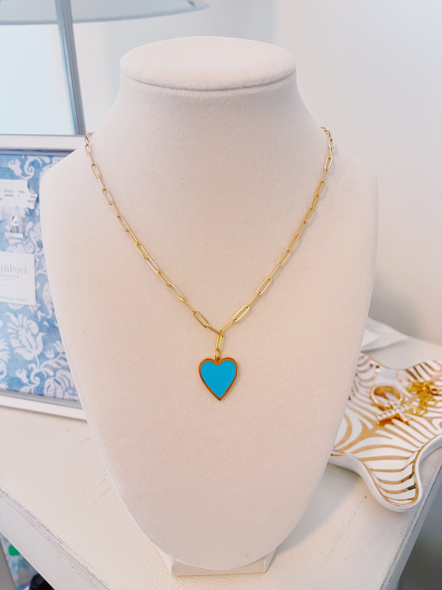 Blue Heart Necklace