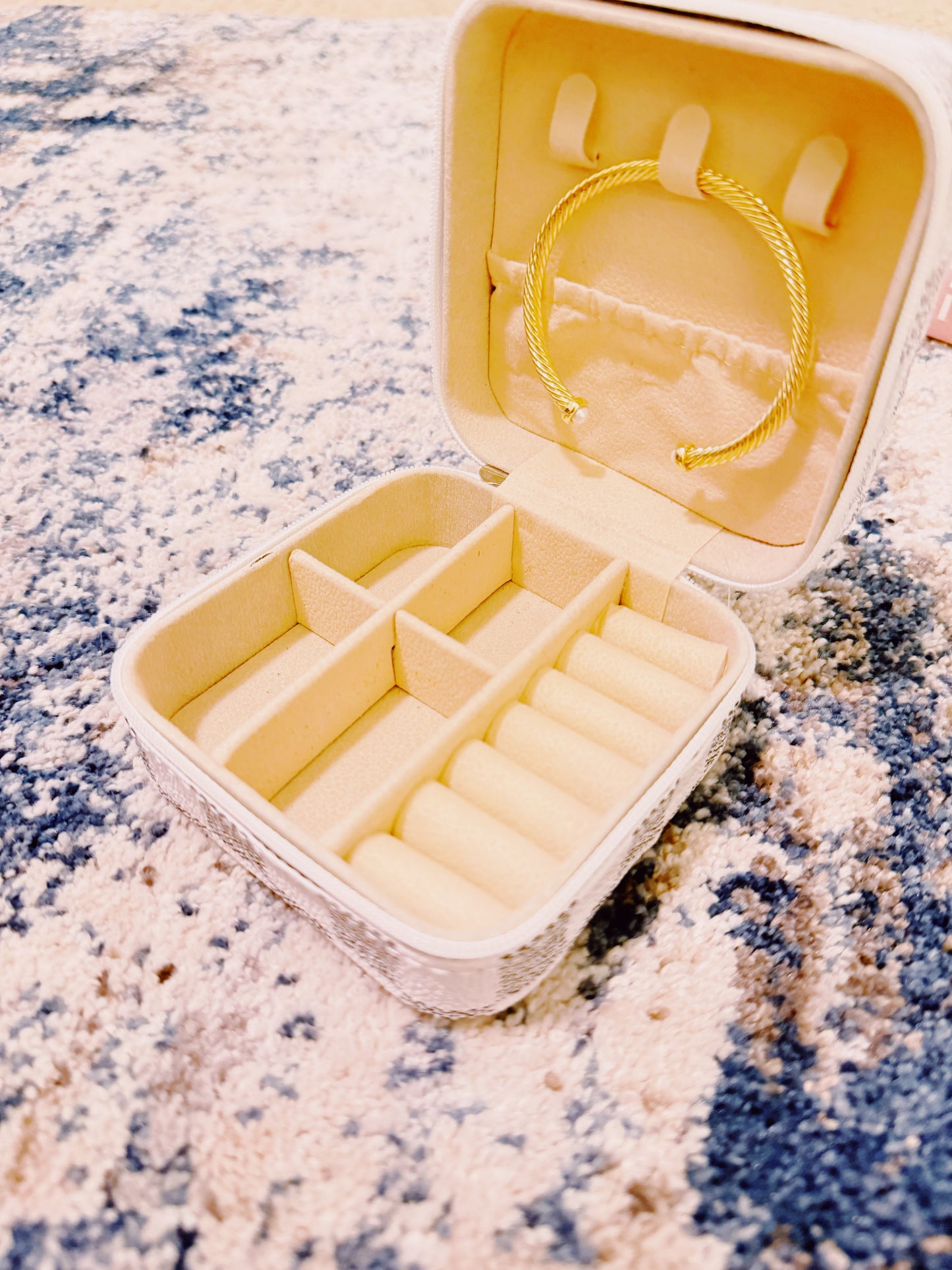 White Checkered Jewelry Box