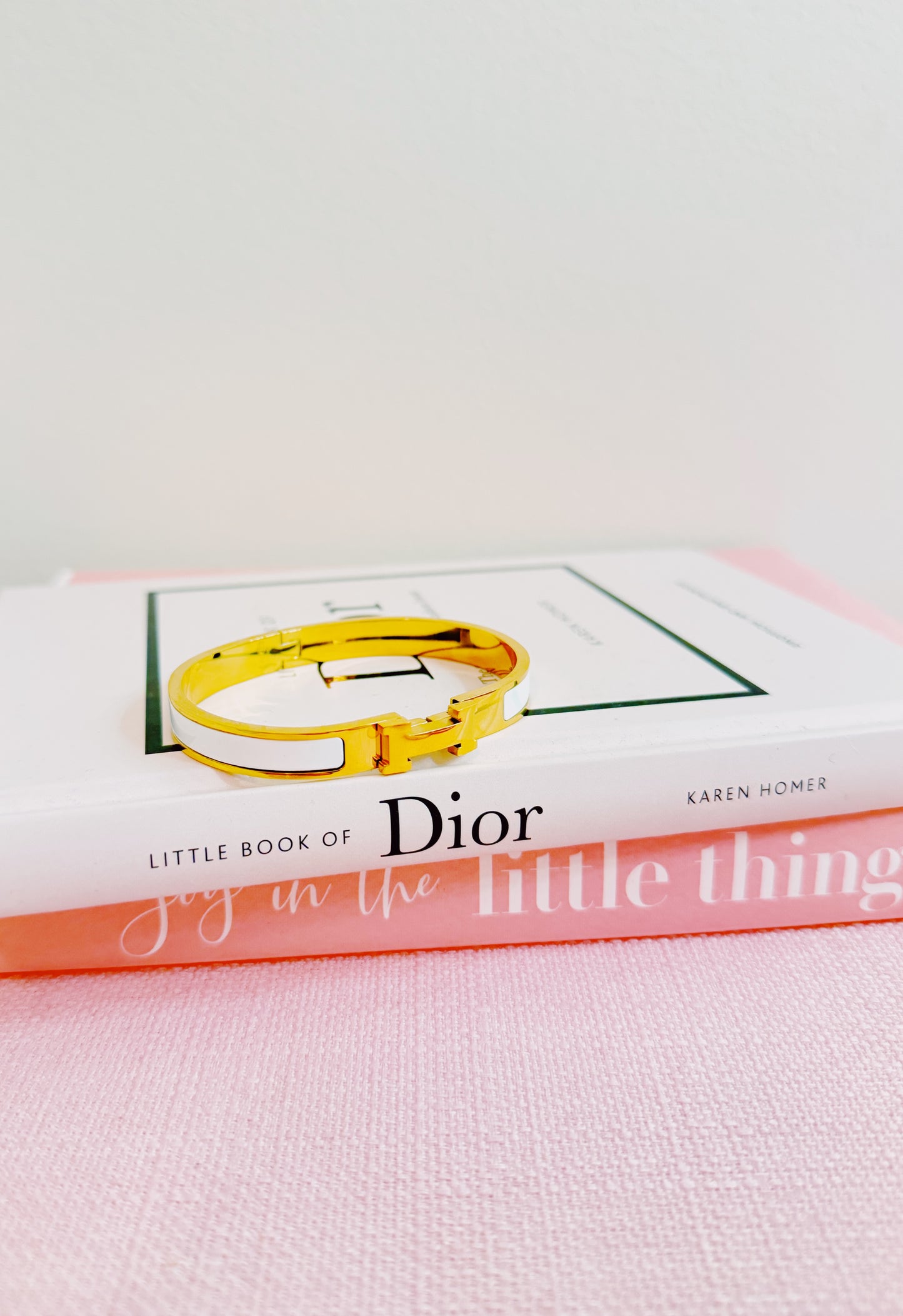 The Gold Helen Cuff - White