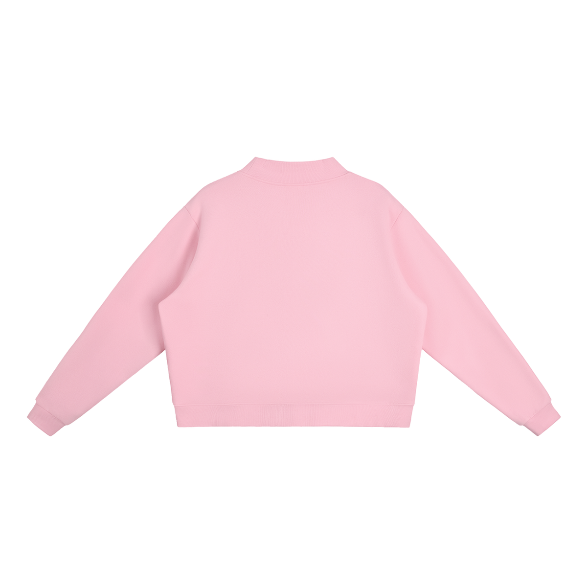 WHITE BOW Fleece Mock-Neck Sweatshirt β PINK