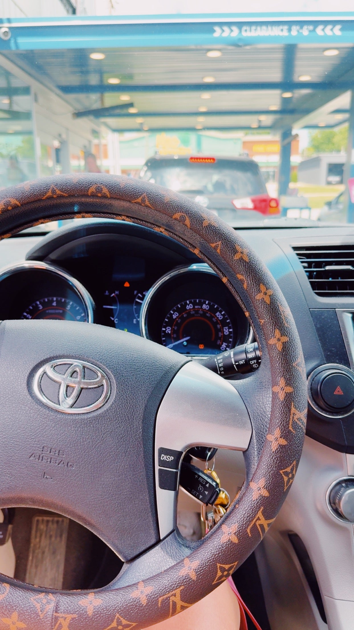 Signature Brown Monogram Steering Wheel Cover - UNIVERSAL FIT