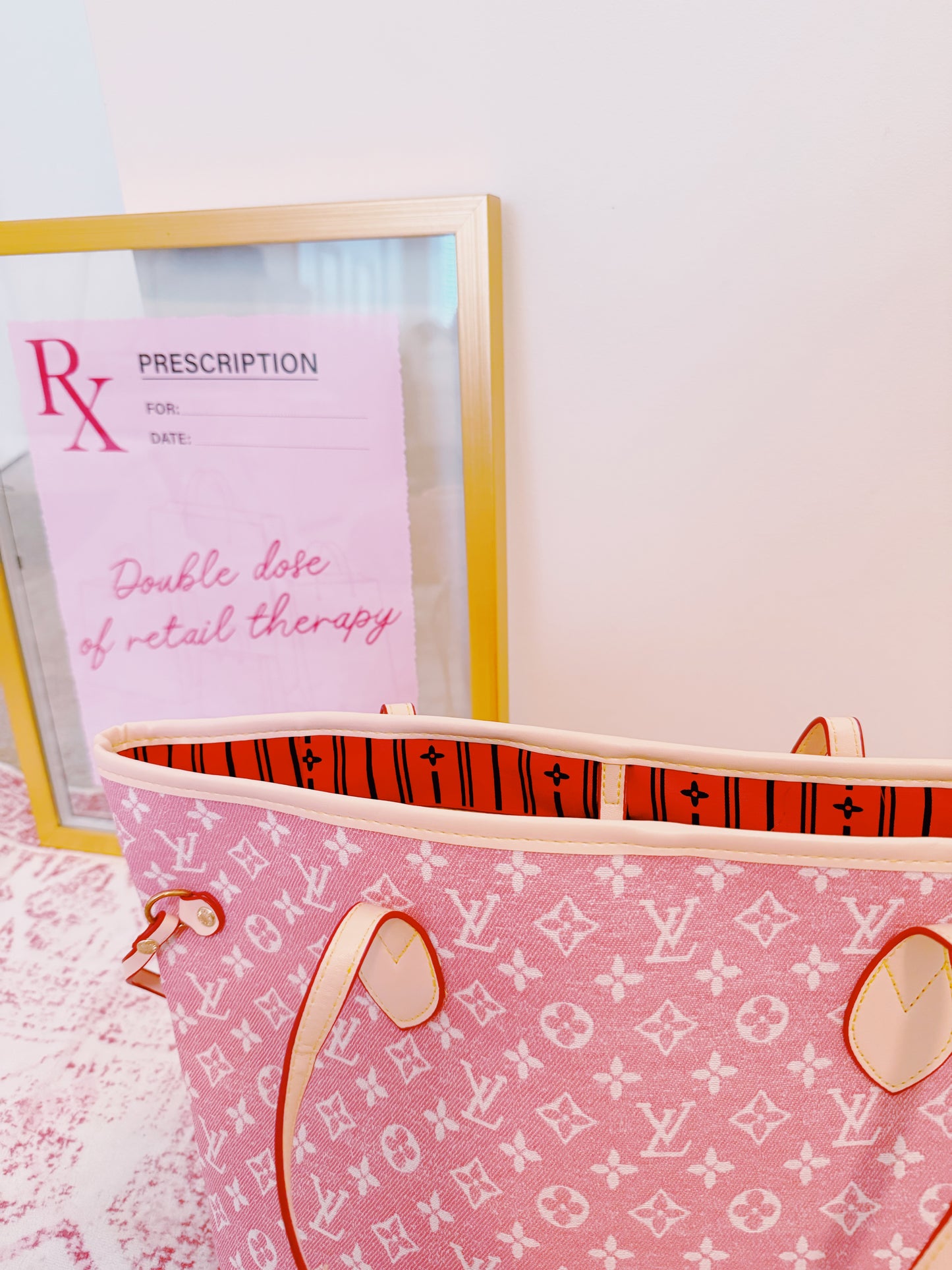 Pink Monogram Tote Bag