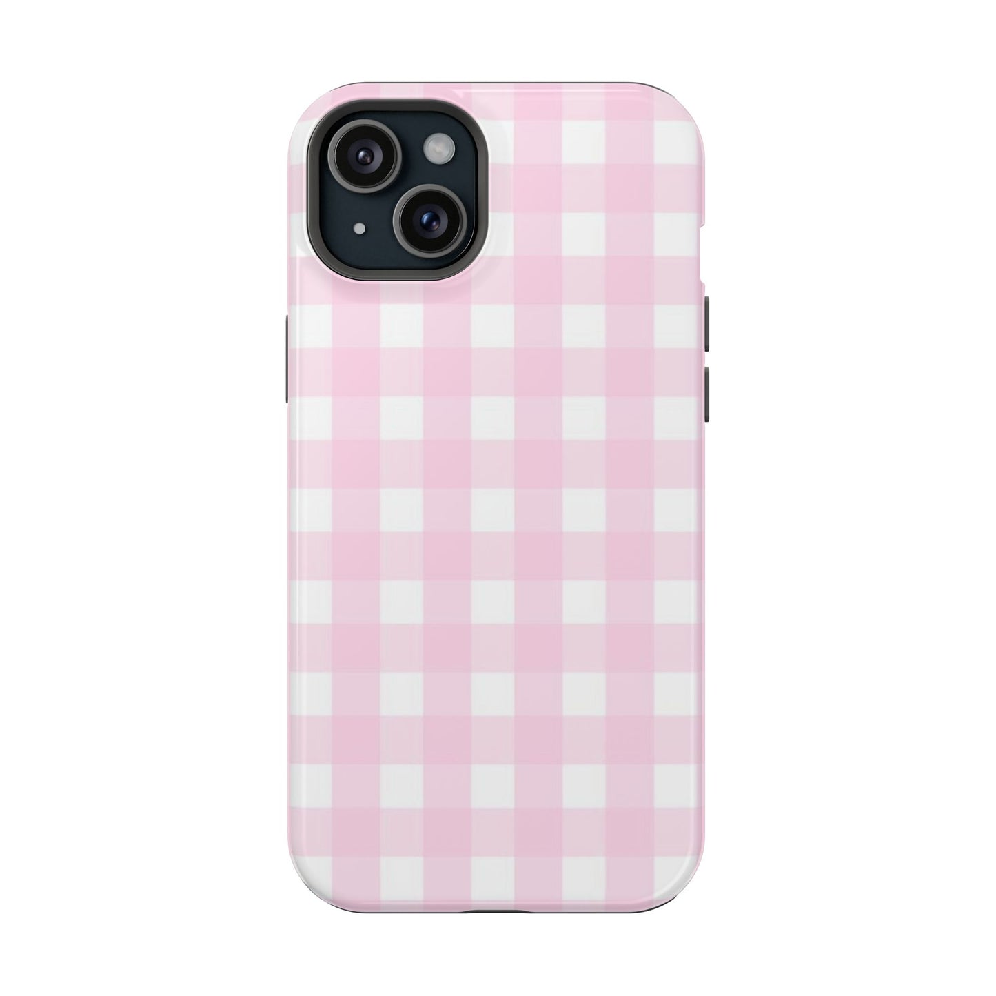 Pink Gingham Case - Impact-Resistant