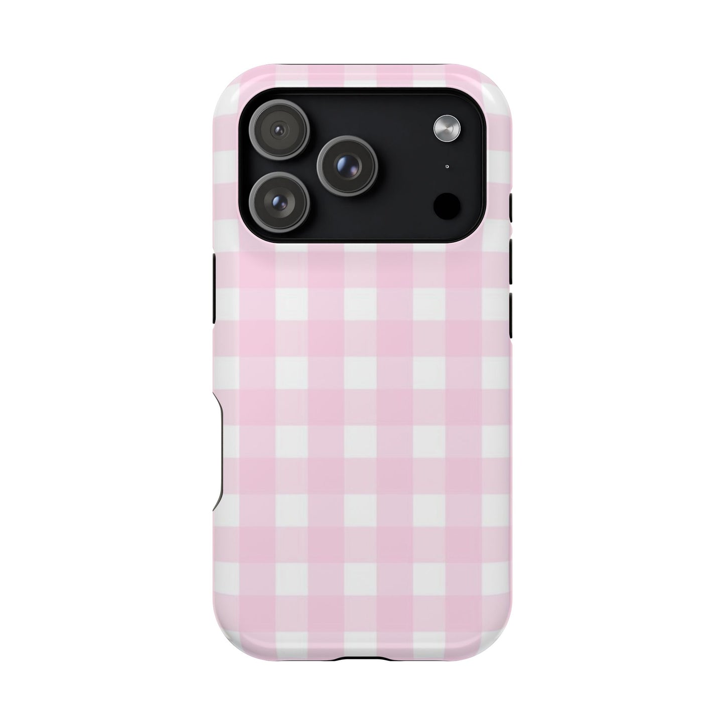 Pink Gingham Case - Impact-Resistant