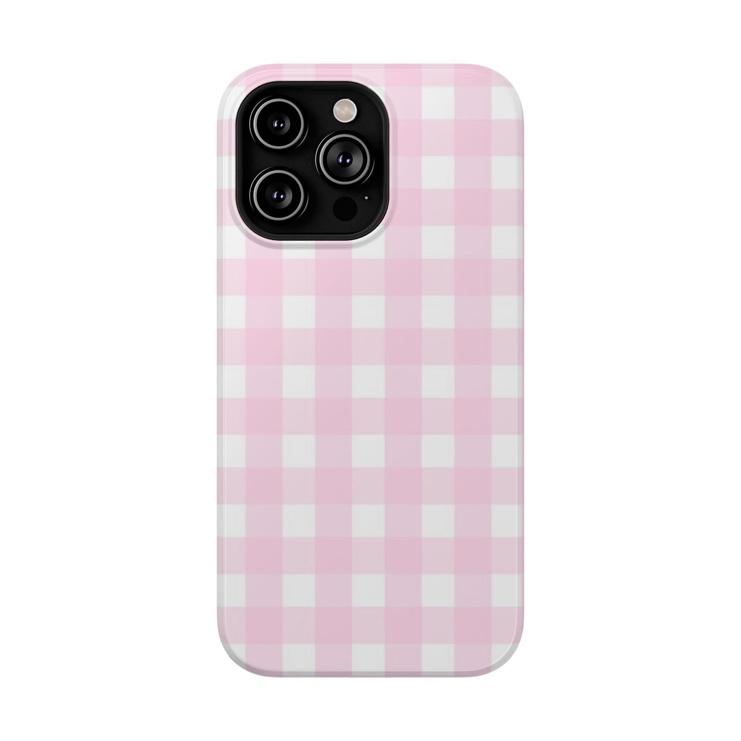 Pink Gingham Case - Impact-Resistant
