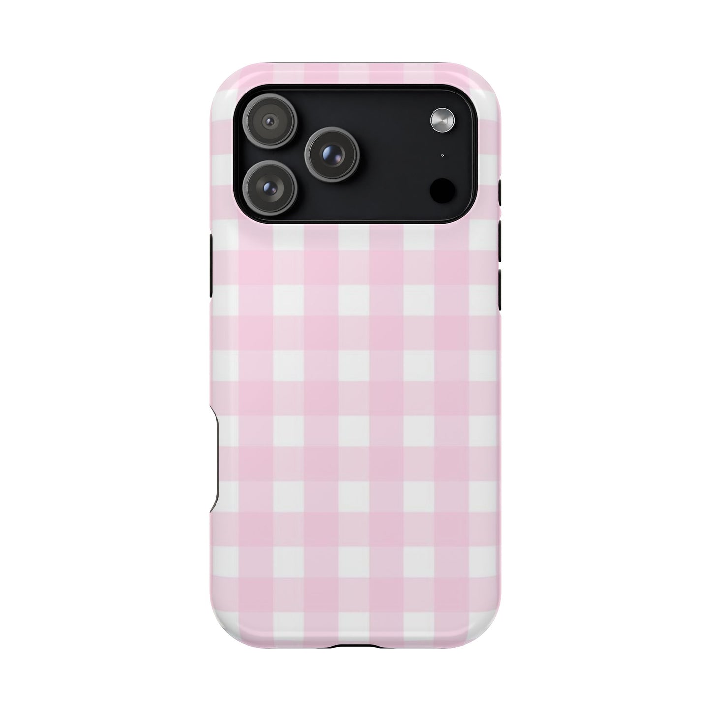 Pink Gingham Case - Impact-Resistant