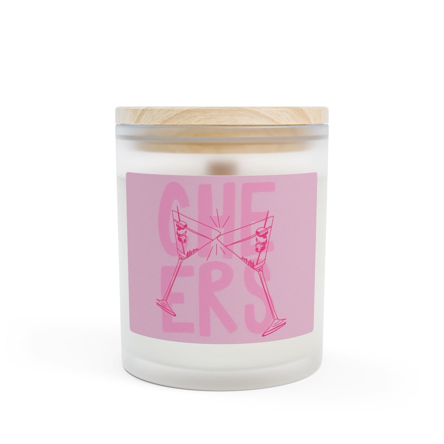 CHEERS! Frosted Glass Candle, 11oz