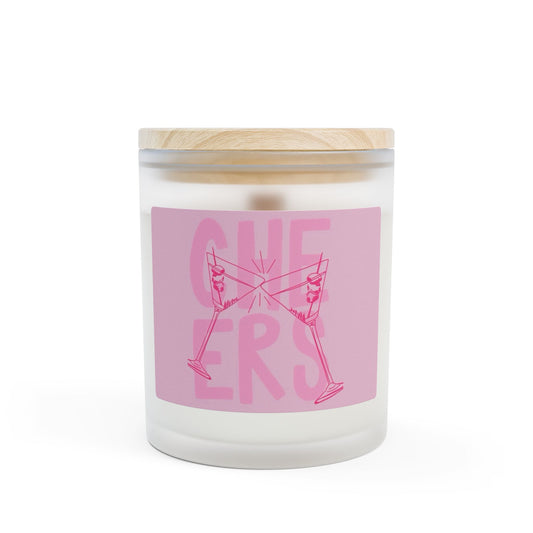 CHEERS! Frosted Glass Candle, 11oz