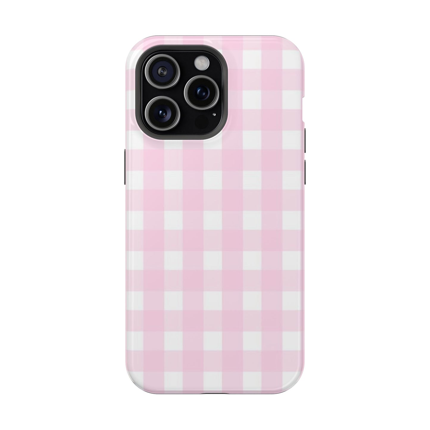 Pink Gingham Case - Impact-Resistant