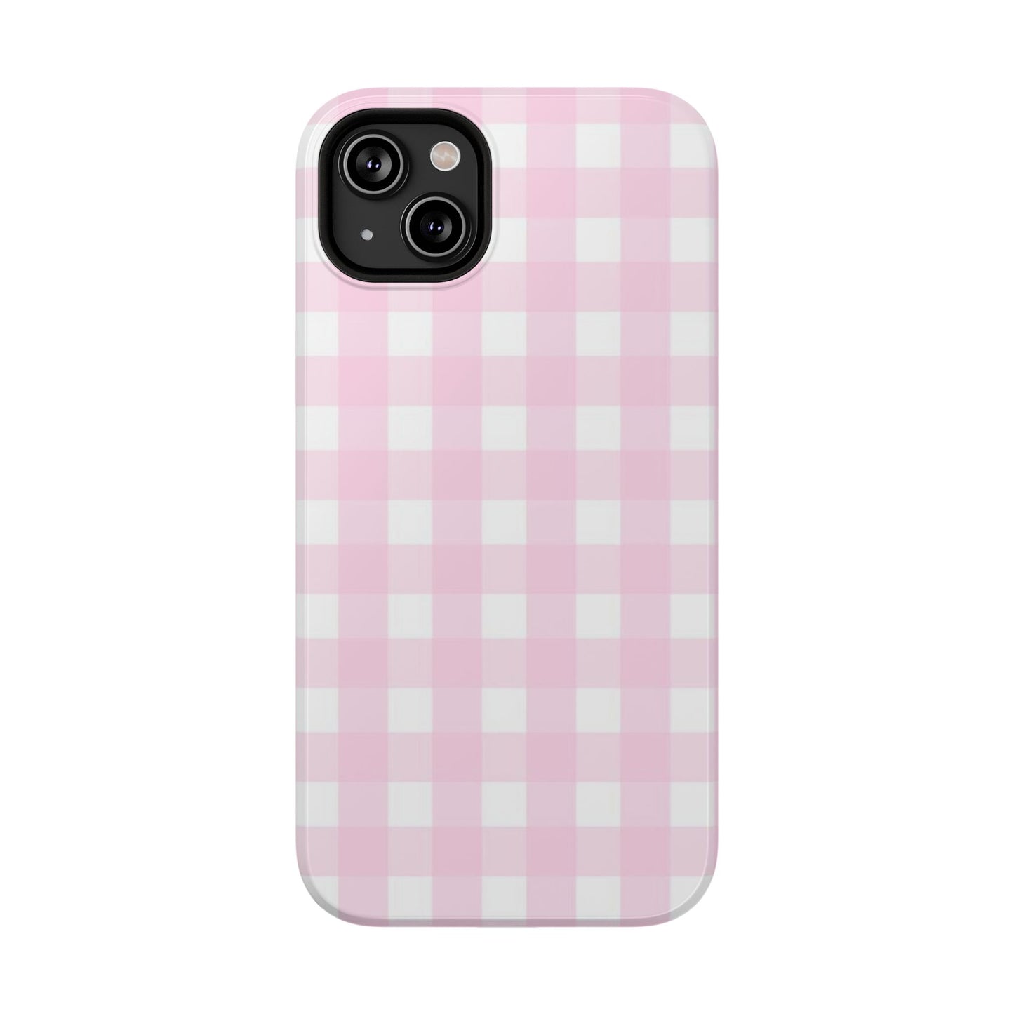 Pink Gingham Case - Impact-Resistant