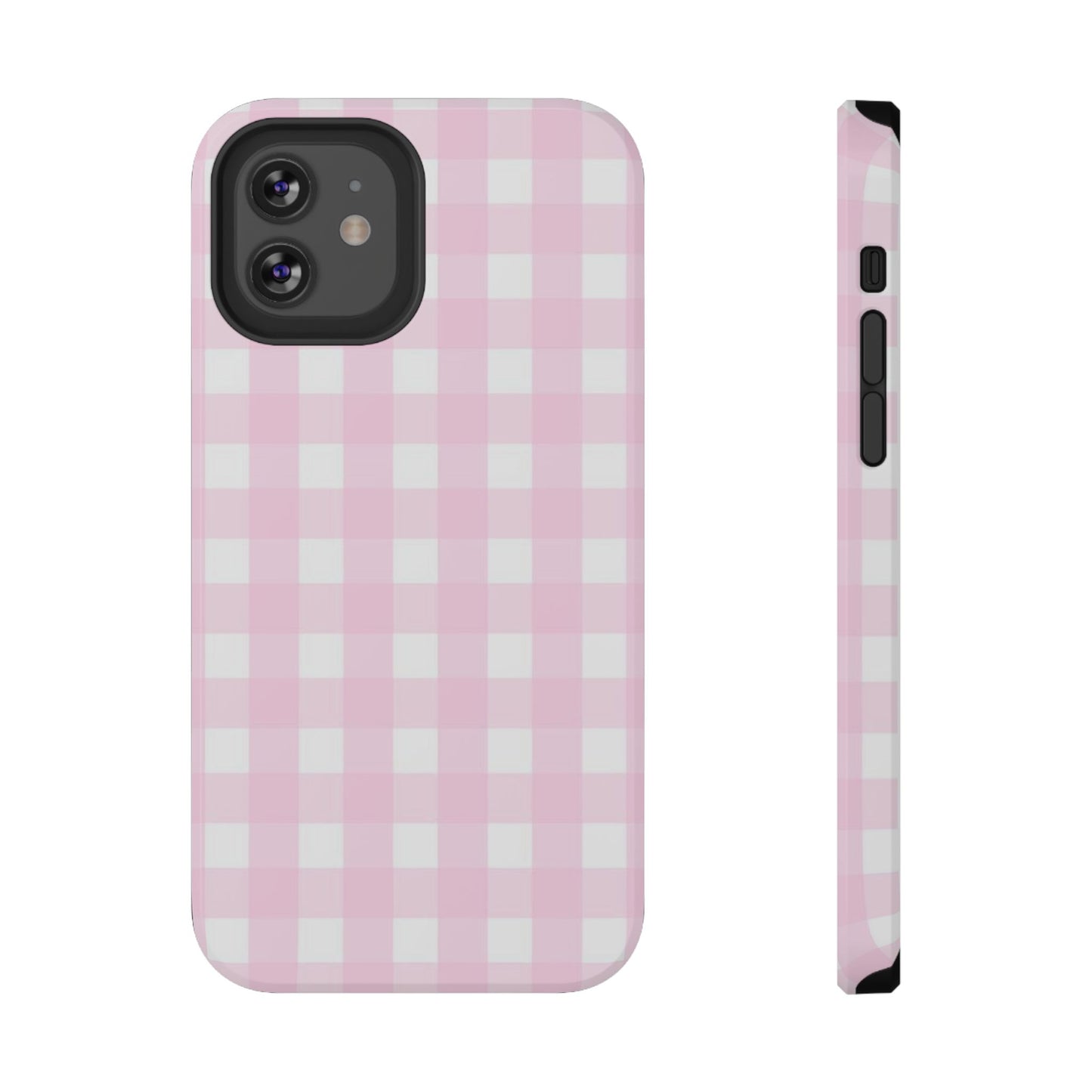 Pink Gingham Case - Impact-Resistant