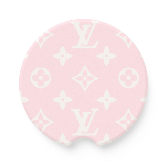Pink Monogram Car Coaster