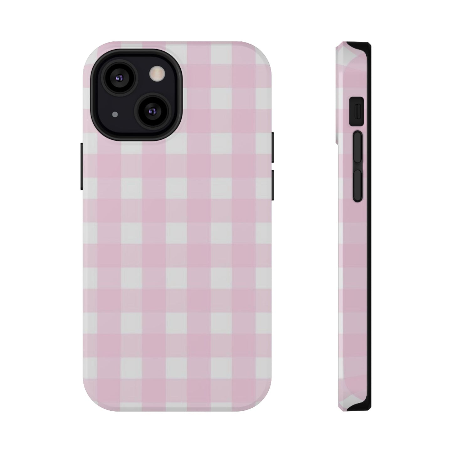 Pink Gingham Case - Impact-Resistant
