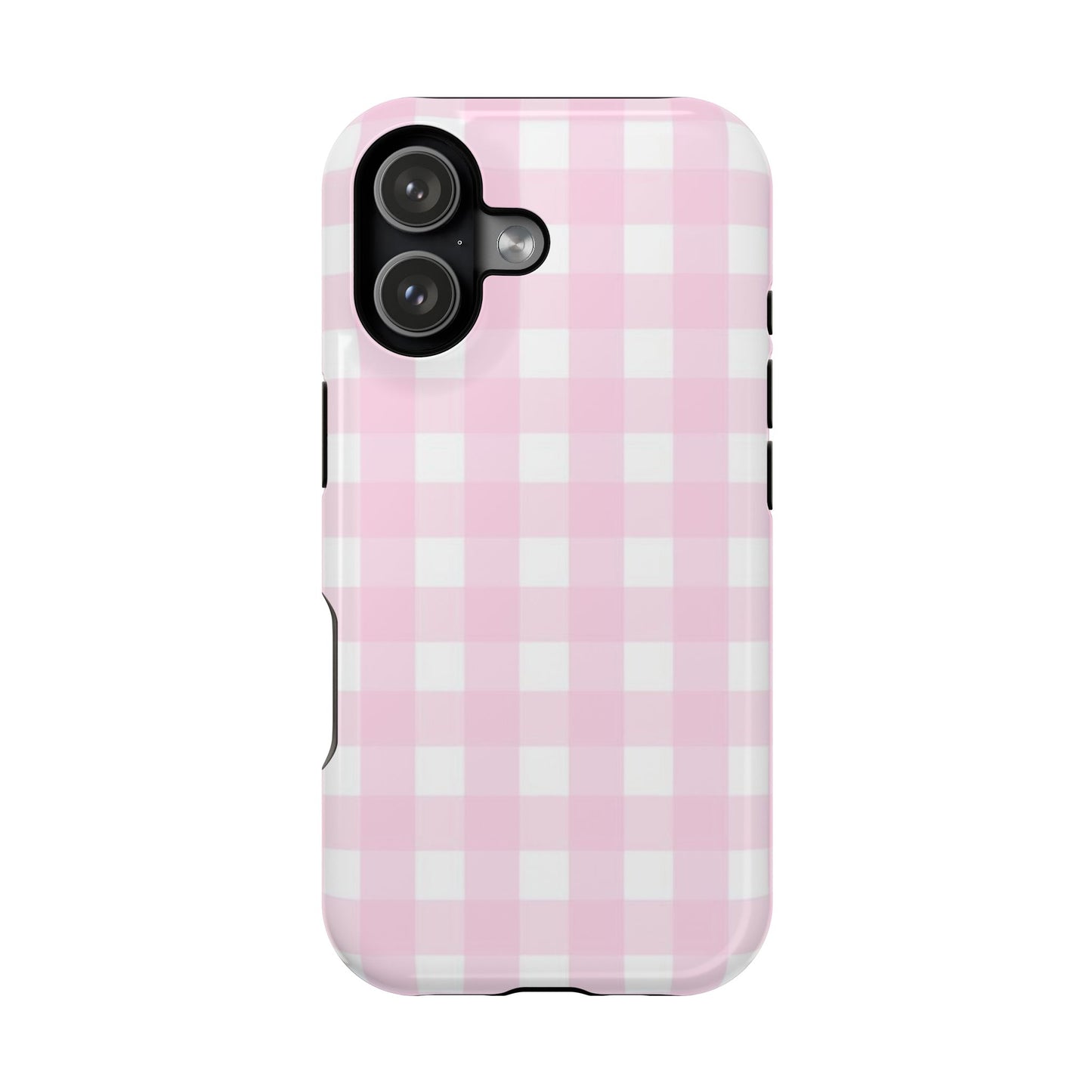 Pink Gingham Case - Impact-Resistant
