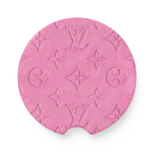 PINK MONOGRAM | Soapstone Car Coaster