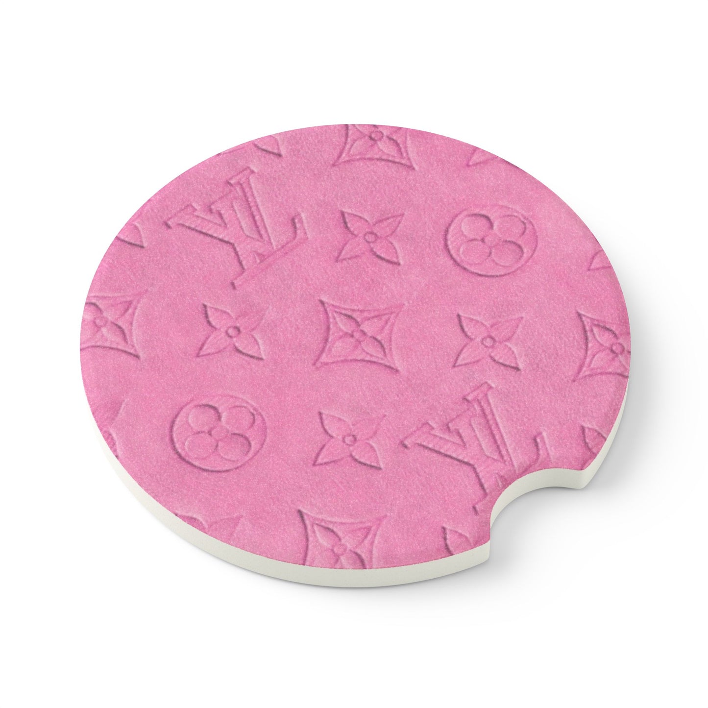 PINK MONOGRAM | Soapstone Car Coaster
