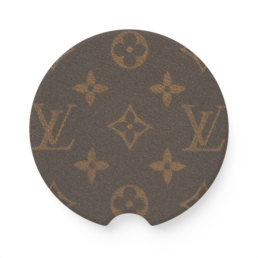 Brown Monogram Car Coaster