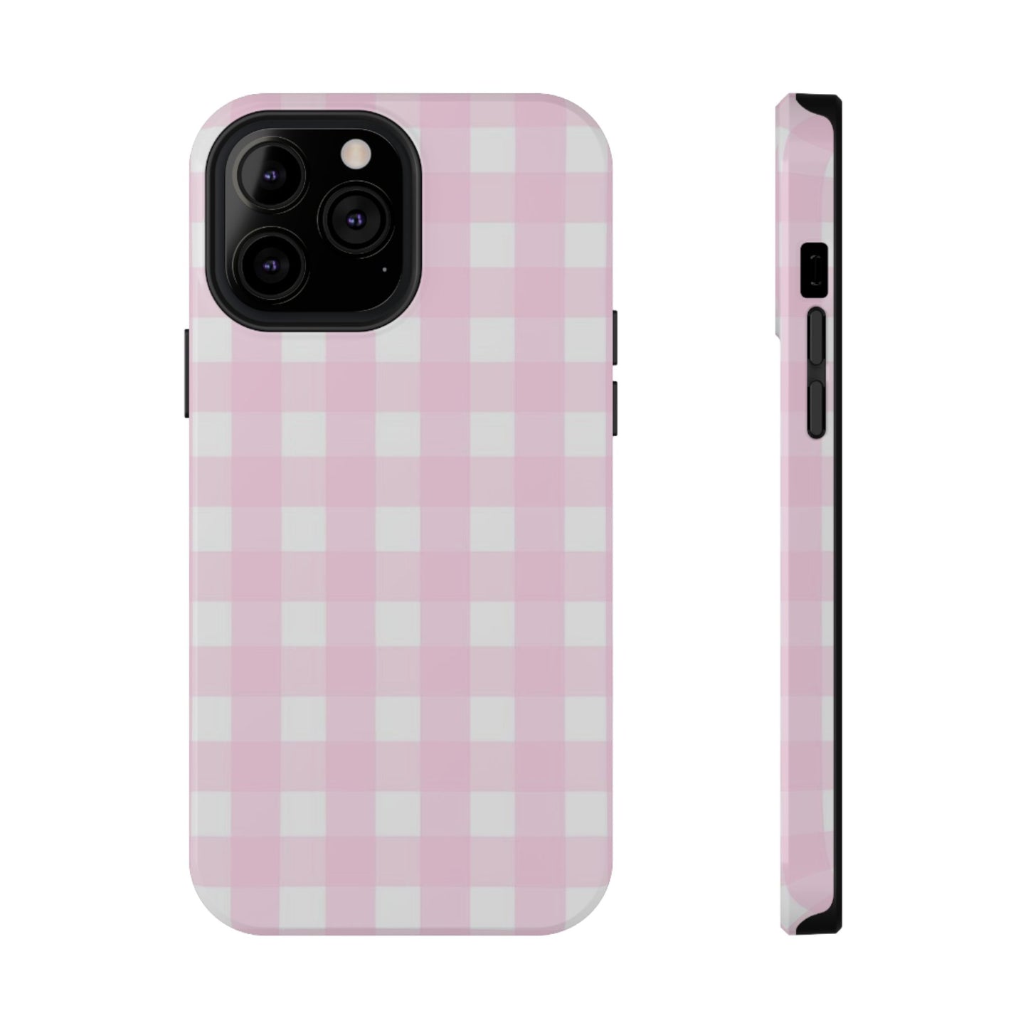Pink Gingham Case - Impact-Resistant