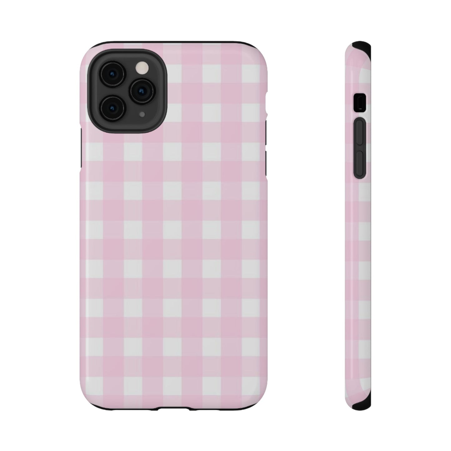 Pink Gingham Case - Impact-Resistant