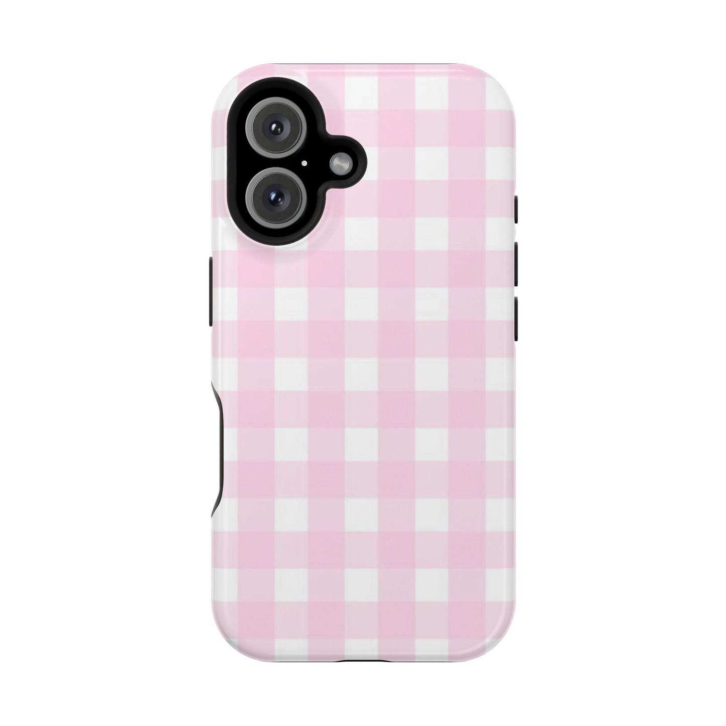 Pink Gingham Case - Impact-Resistant