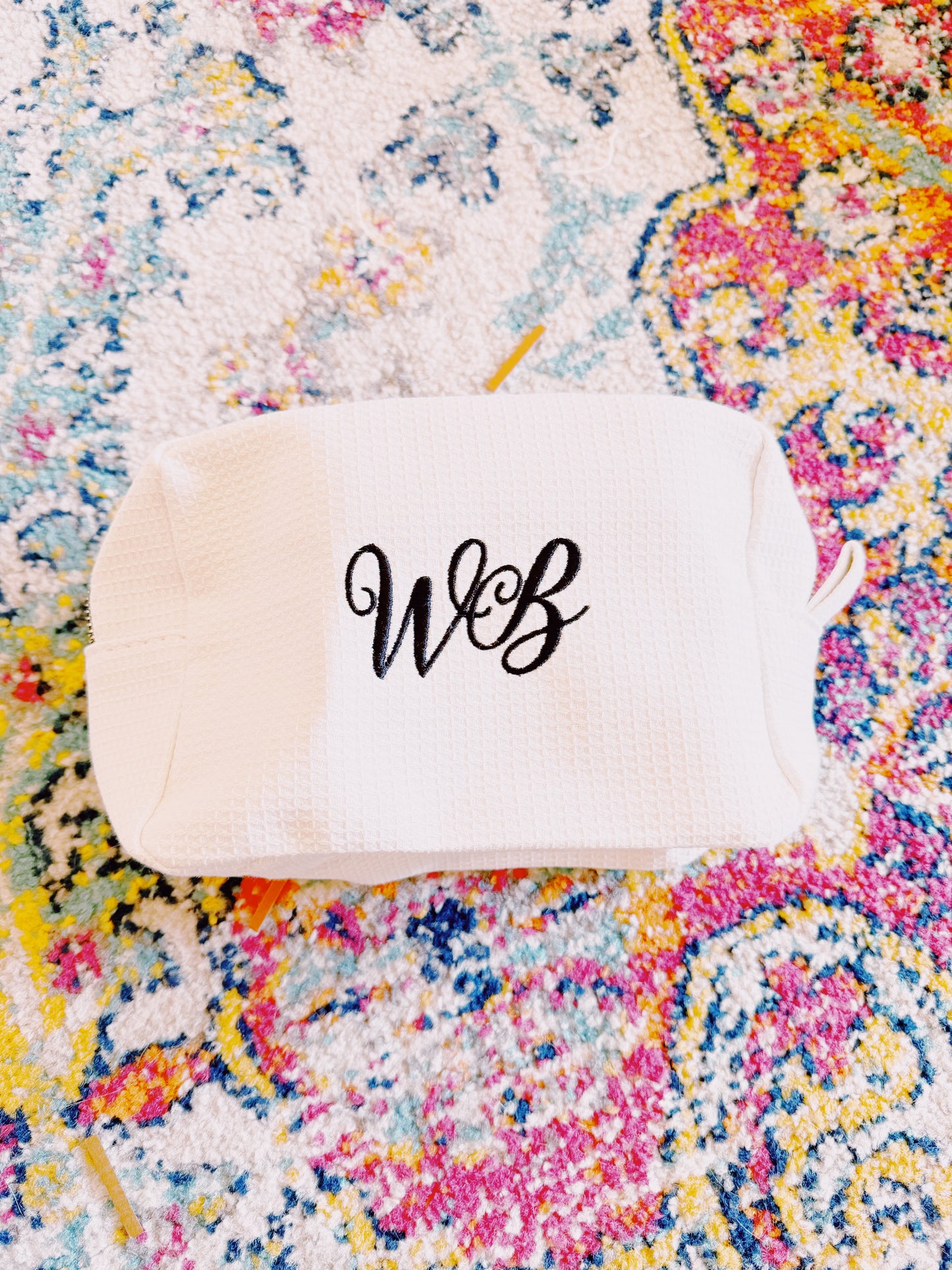 Signature White Bow Makeup Bag