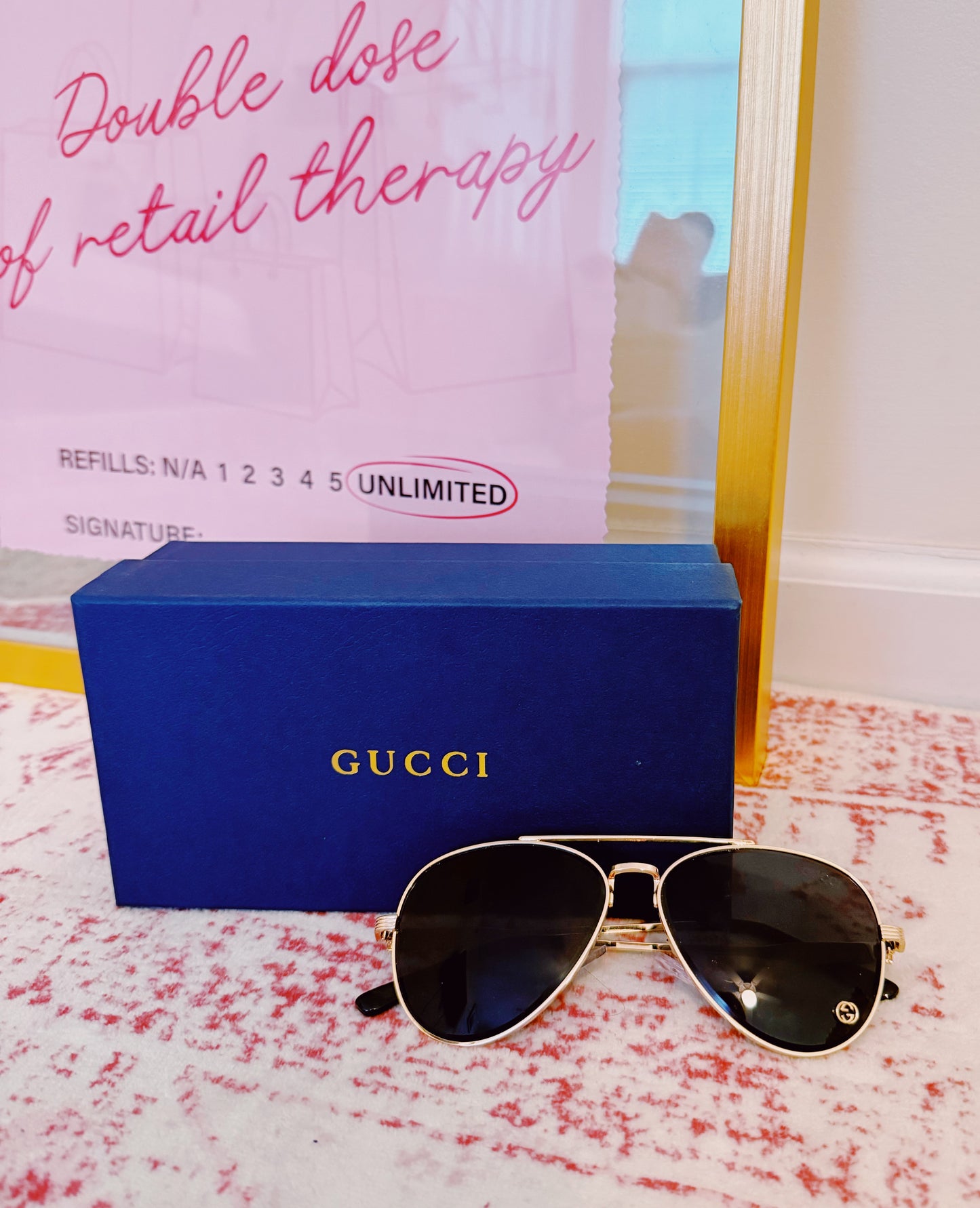 GOLD RIM GG SUNGLASSES