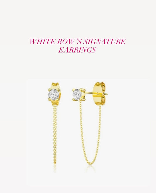 White Bow Signature Earrings