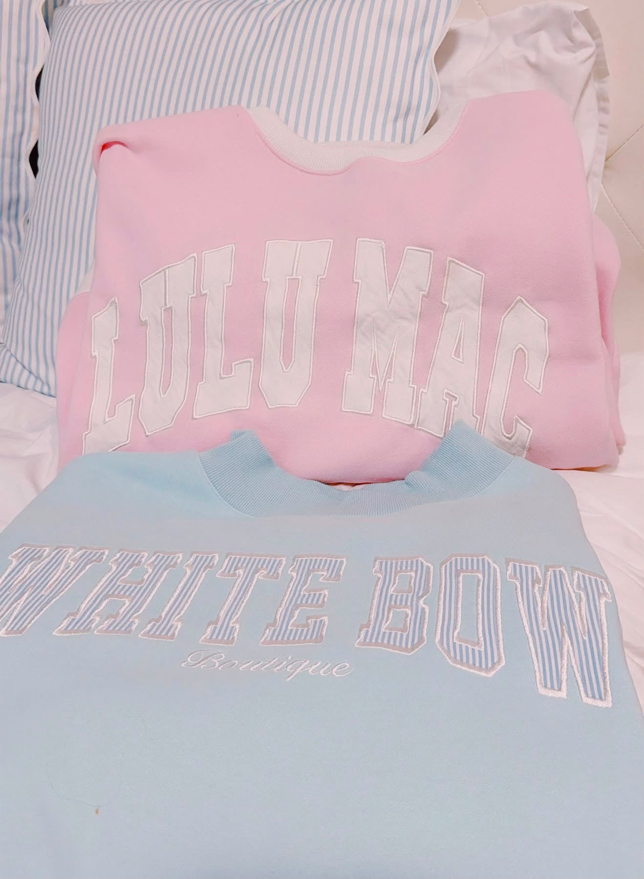 Pin Stripe Blue Mock Neck