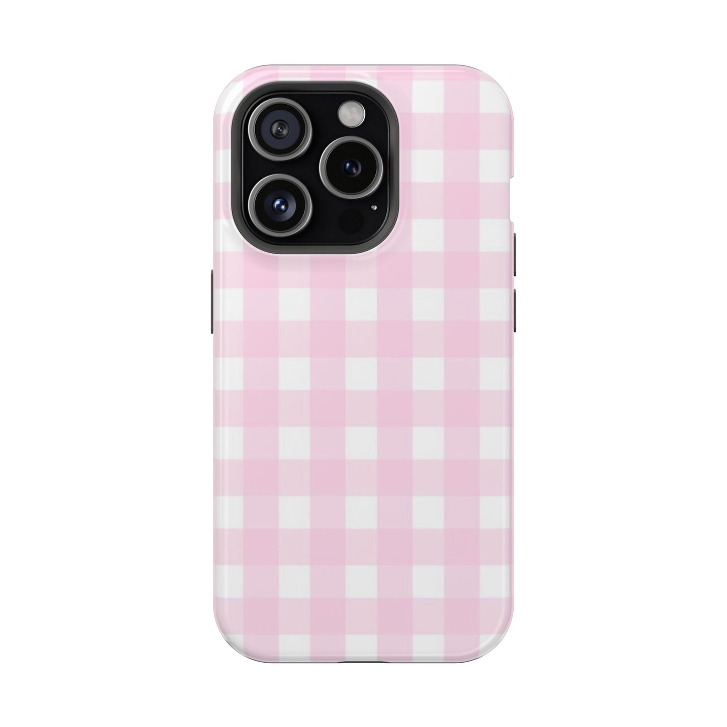 Pink Gingham Case - Impact-Resistant