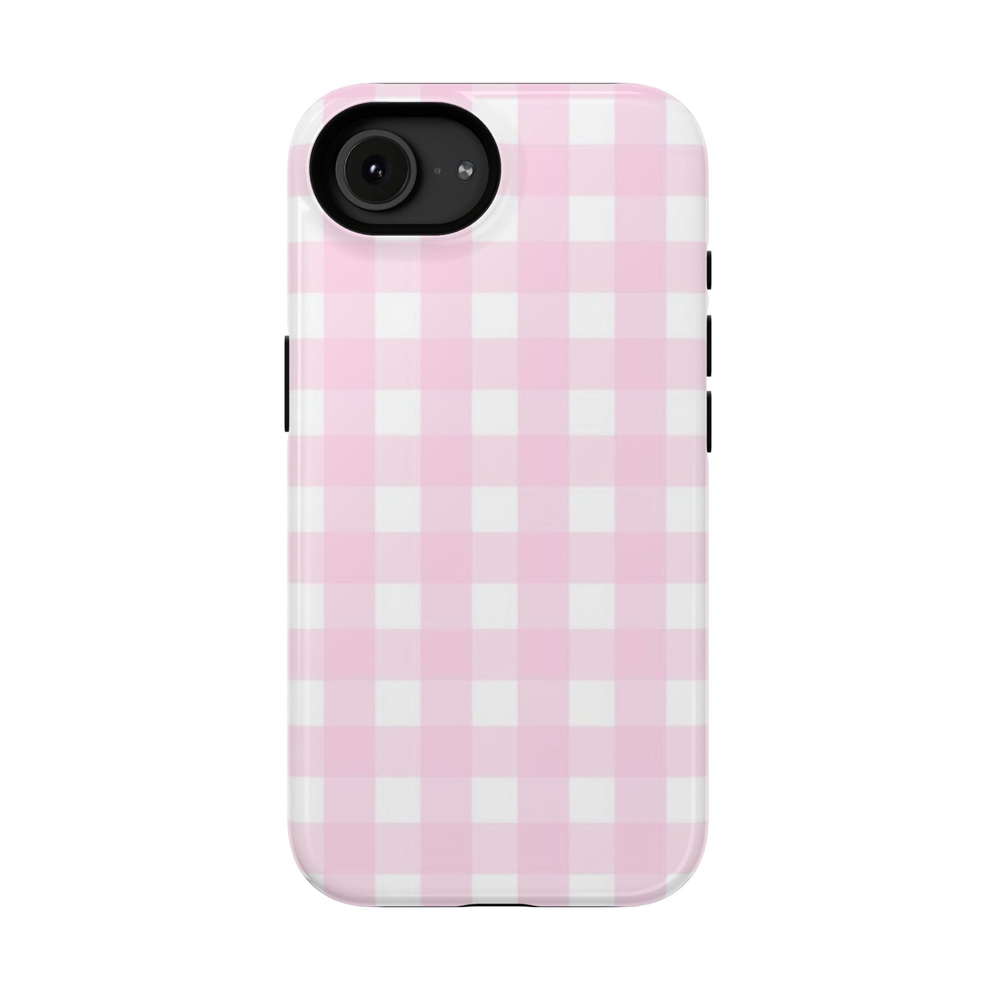 Pink Gingham Case - Impact-Resistant