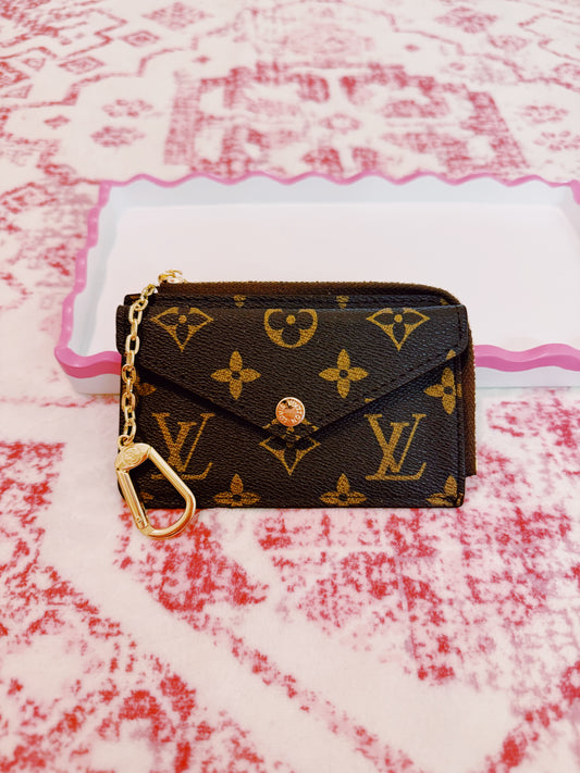 Brown Monogram Card Holder