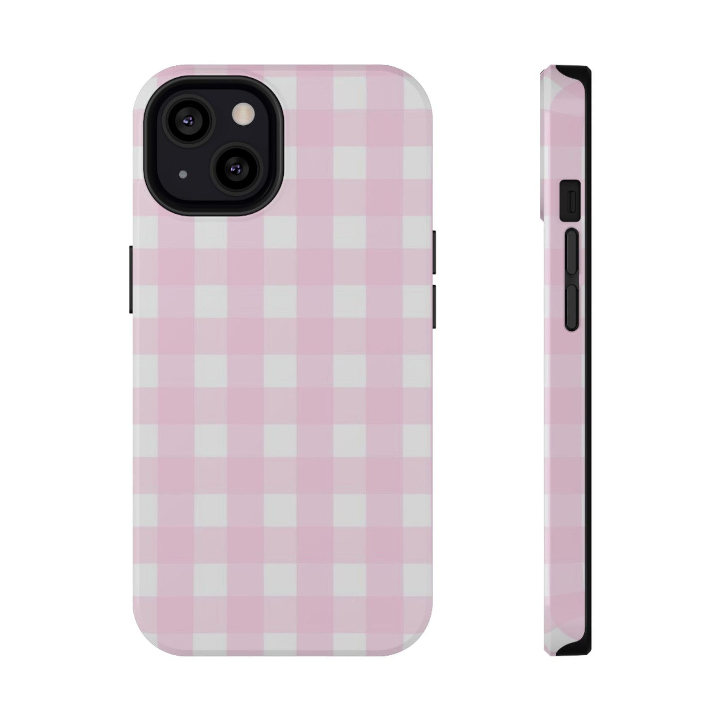 Pink Gingham Case - Impact-Resistant