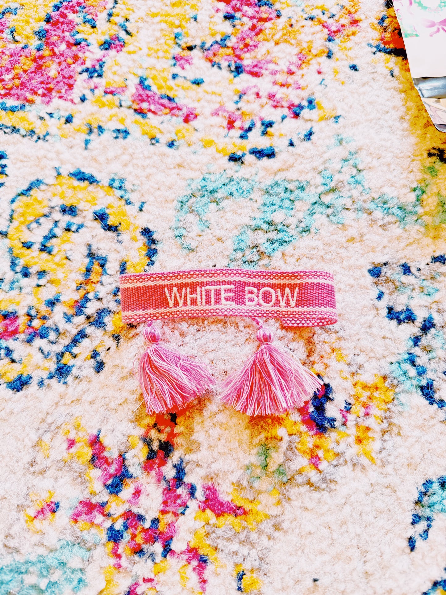 Hot Pink White Bow Bracelet