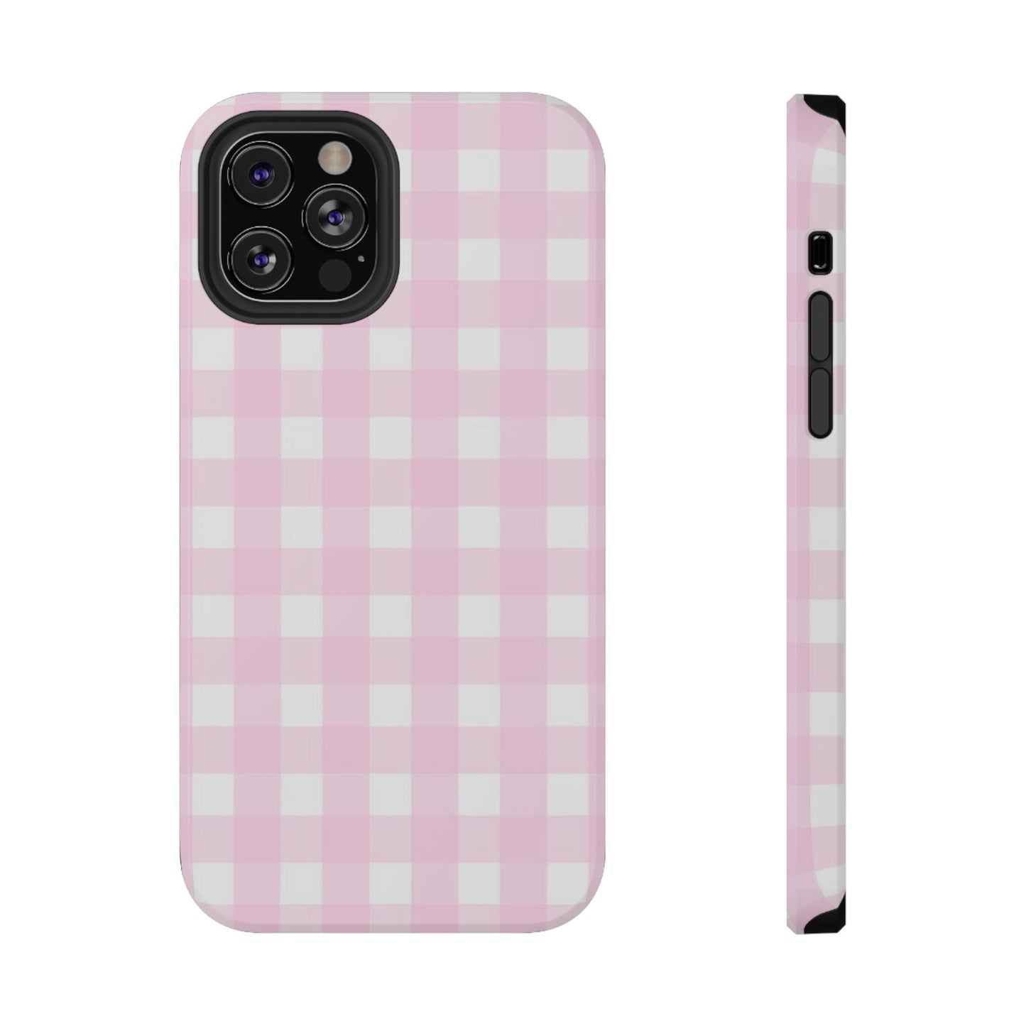 Pink Gingham Case - Impact-Resistant