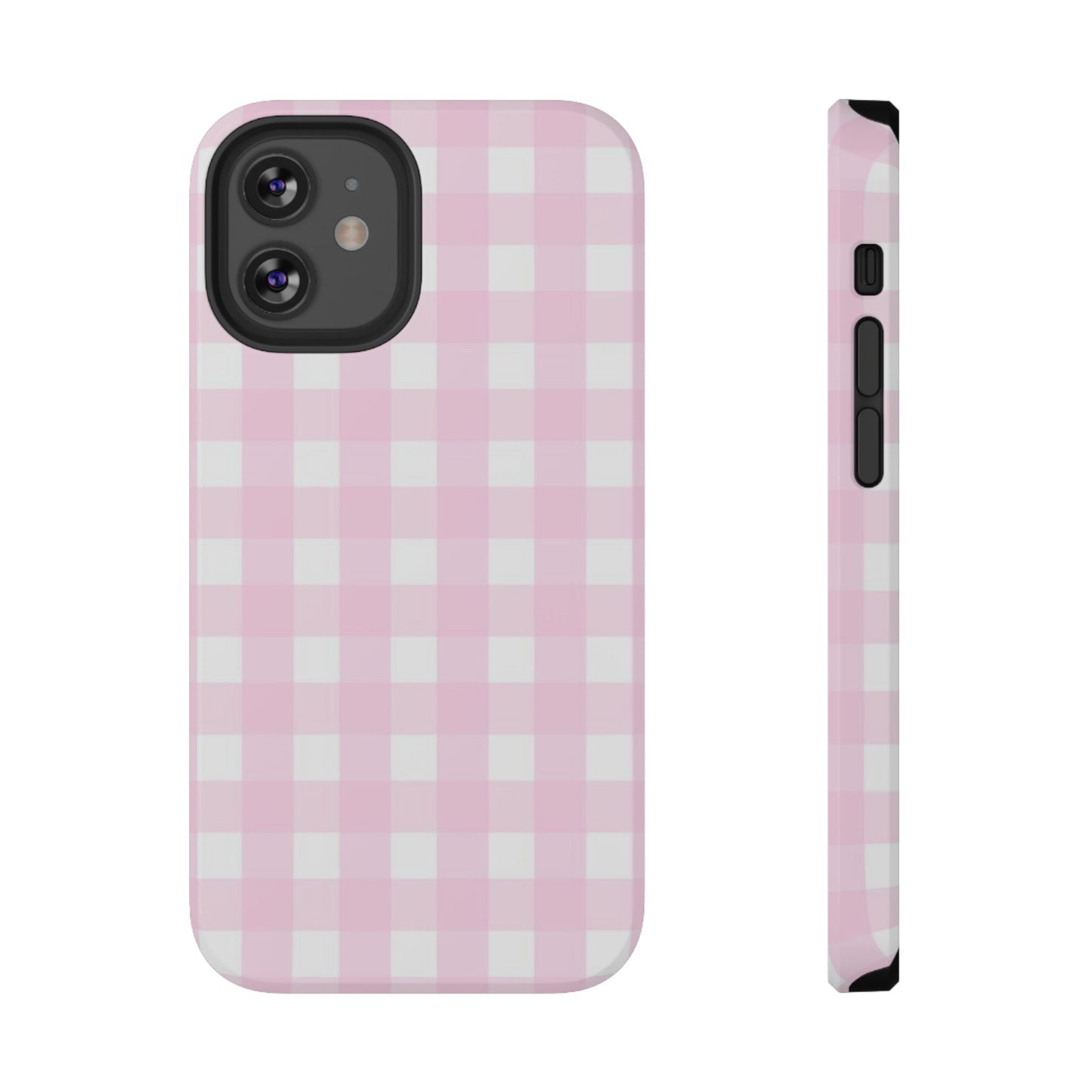 Pink Gingham Case - Impact-Resistant