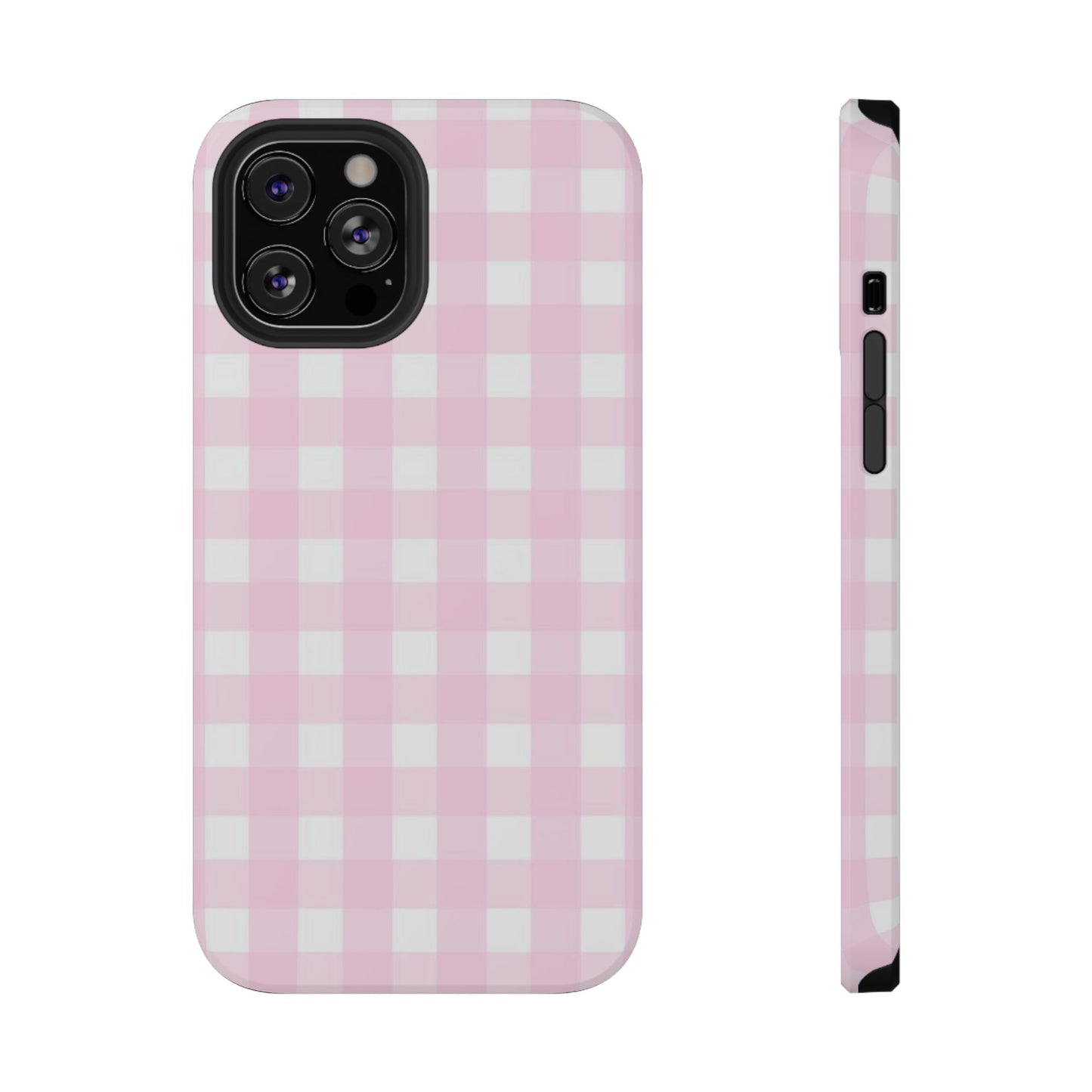 Pink Gingham Case - Impact-Resistant