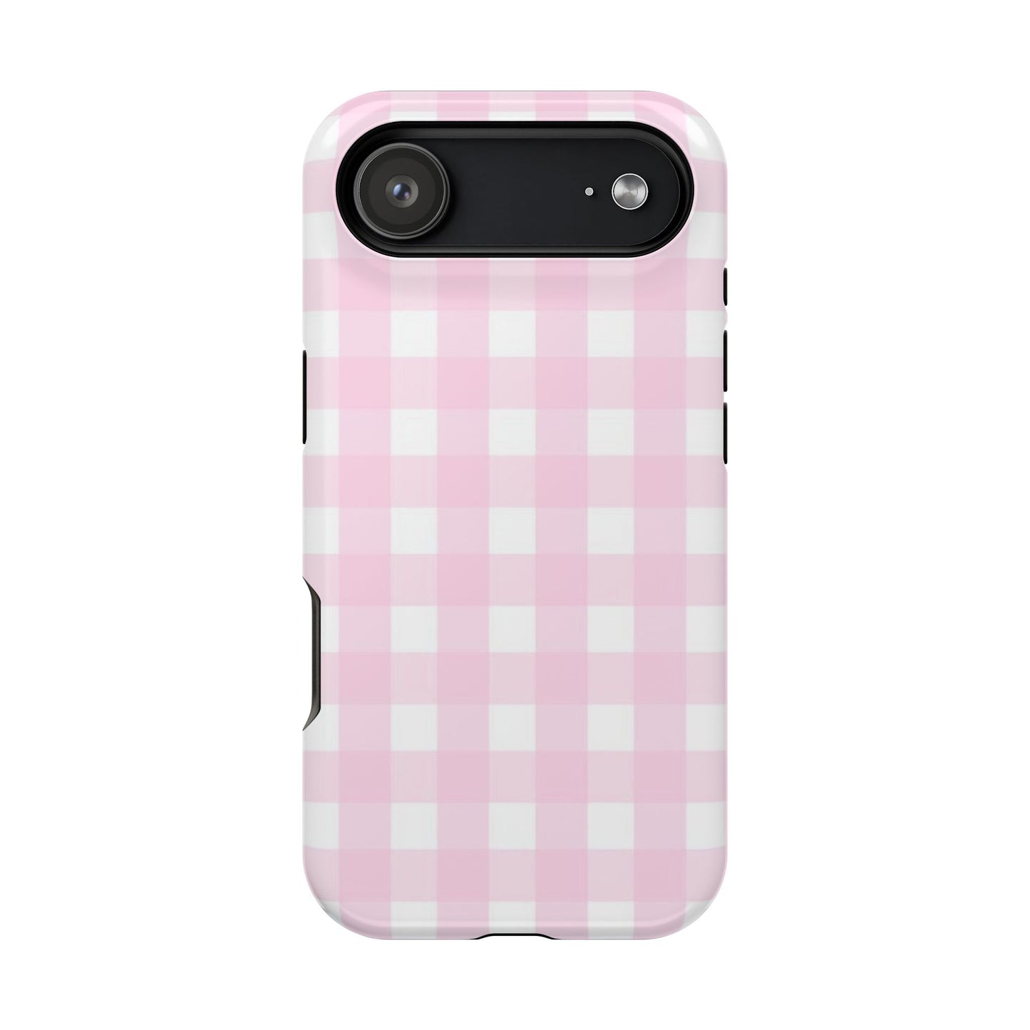 Pink Gingham Case - Impact-Resistant