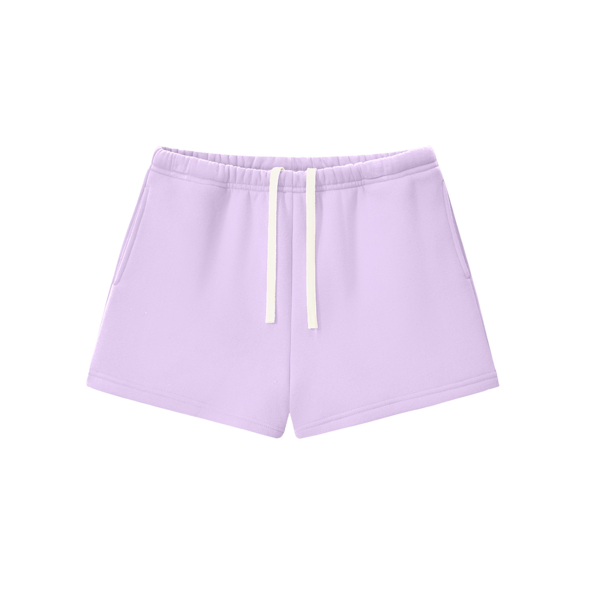 Light Purple Fleece Drawstring Sweatshorts