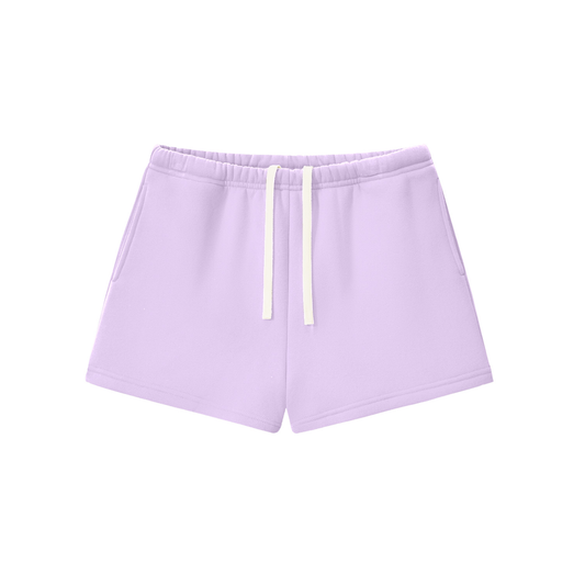 Light Purple Fleece Drawstring Sweatshorts