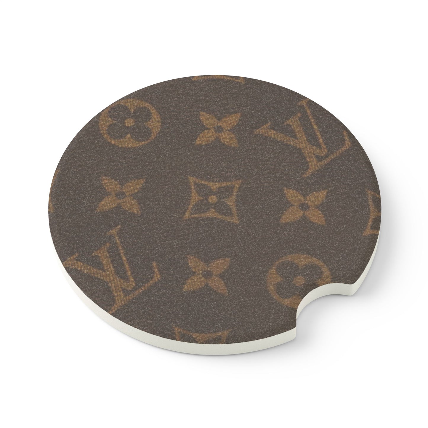 Brown Monogram Car Coaster