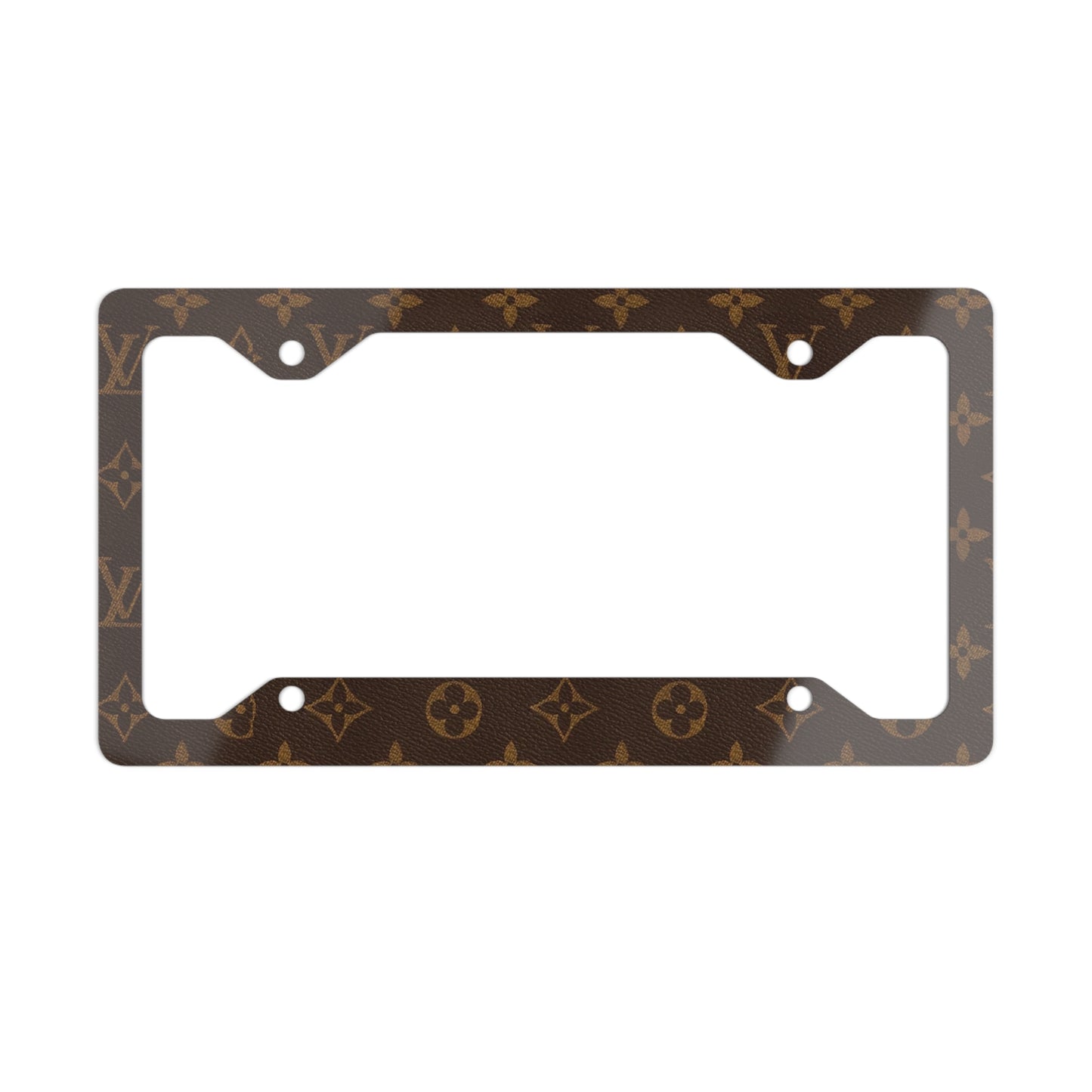 Brown Monogram Metal License Plate Frame