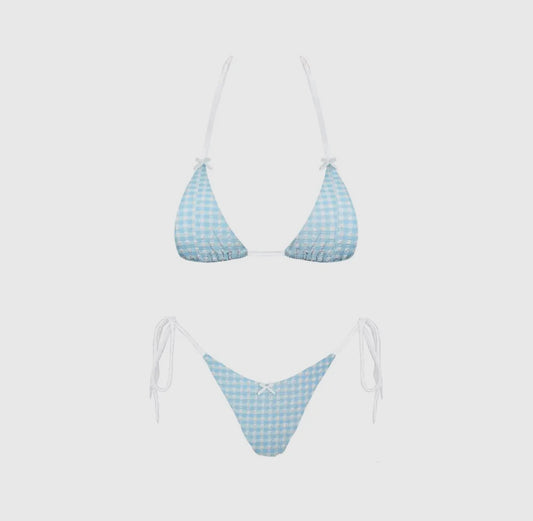 Sun-kissed Blue Gingham Bikini