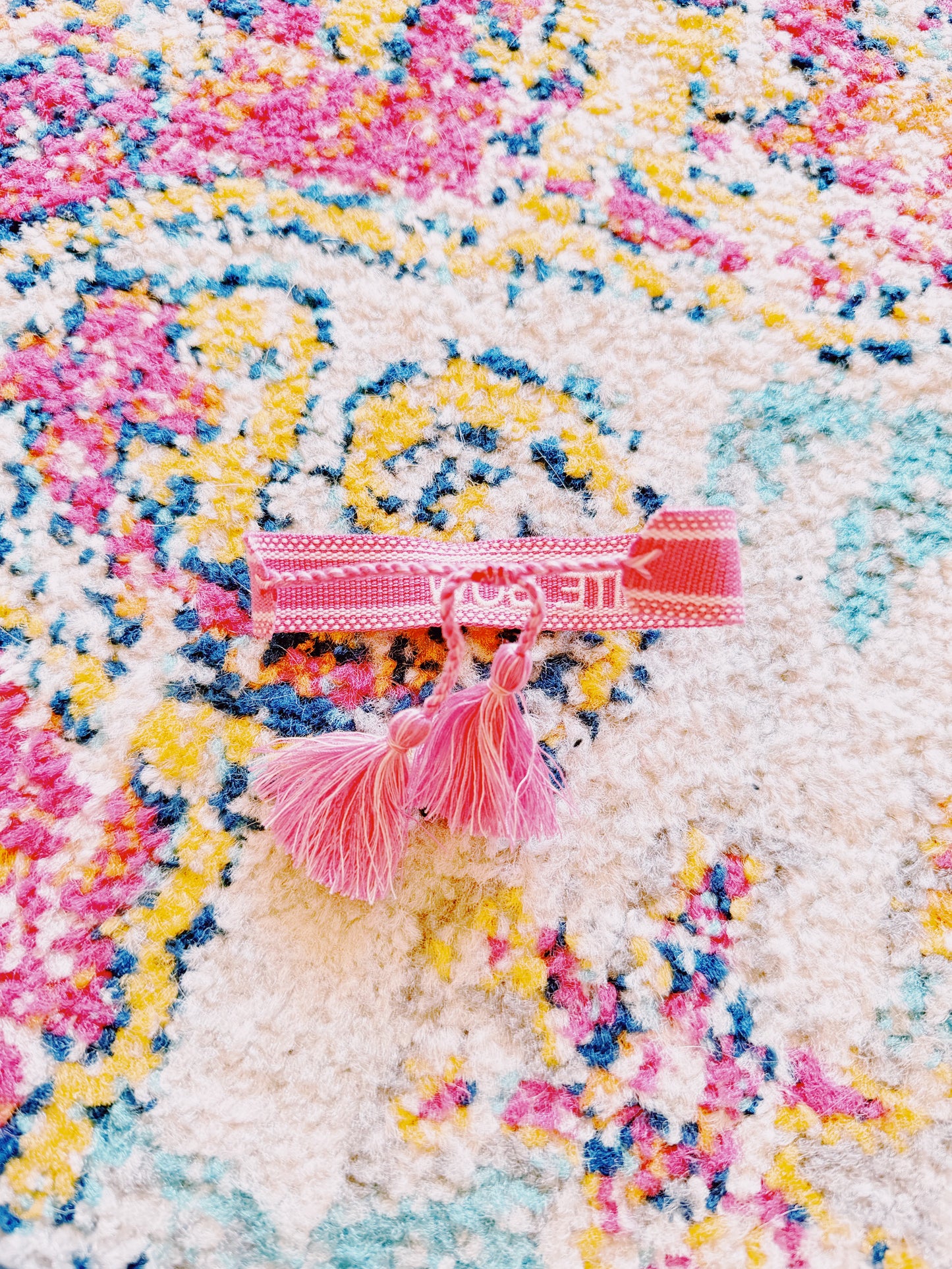 Hot Pink White Bow Bracelet