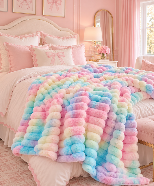 Daydream Faux Fur Warm Plush Throw — Tie Dye Color