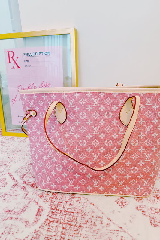 Pink Monogram Tote Bag