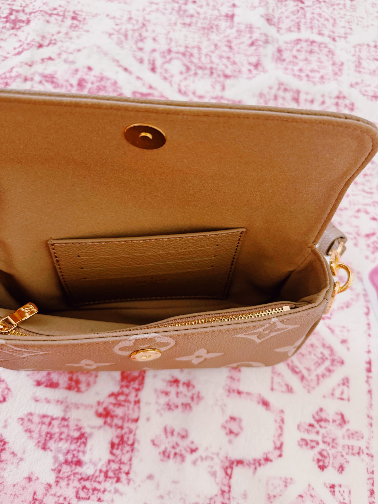 Tan Monogram Purse
