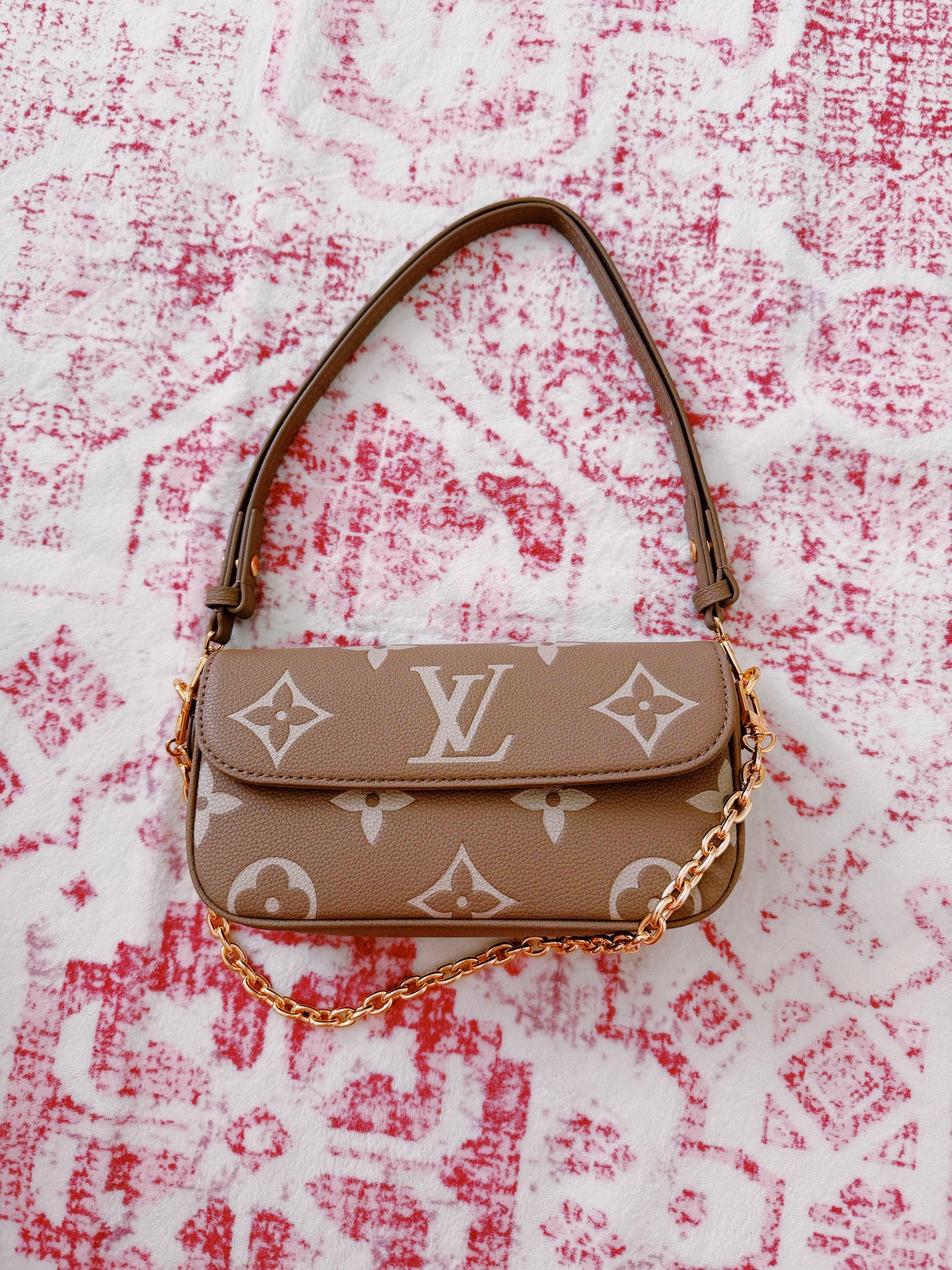 Tan Monogram Purse
