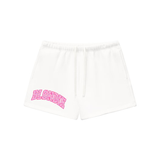 PINK SPRINKLE BLONDIE Fleece Drawstring Sweatshorts