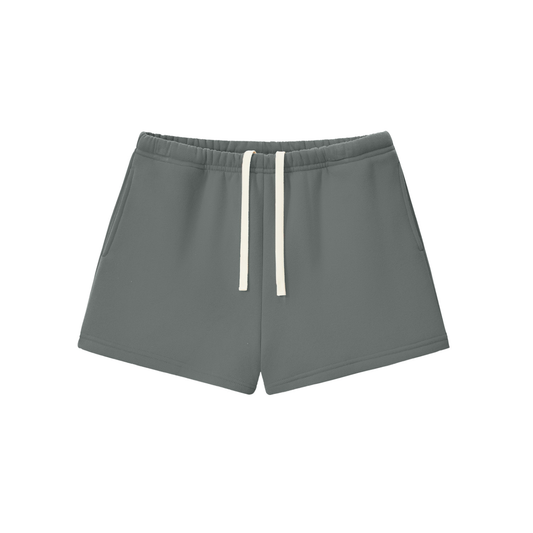 Dark Gray Fleece Drawstring Sweatshorts